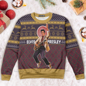 Elvis Guitar - Costumes Cosplay Ugly Christmas Sweater