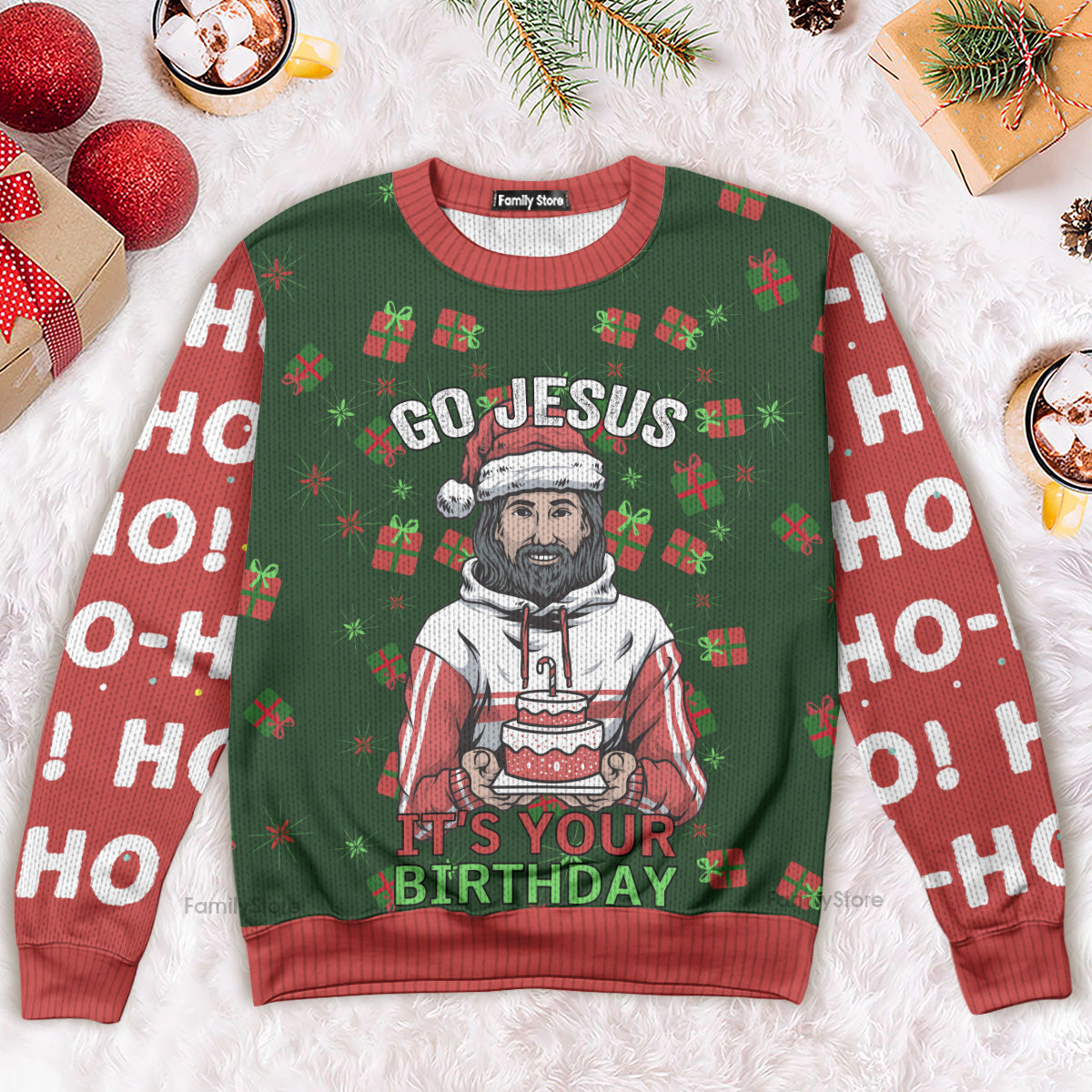 Jesus's Birthday Go Ugly Christmas Sweater For Men & Women