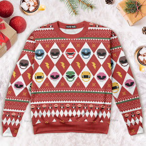 Red Mighty Morphin Power Rangers - Christmas Ugly Sweatshirt