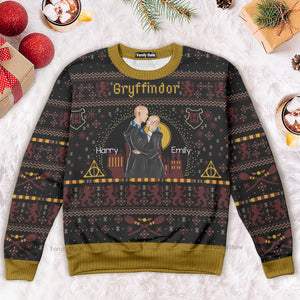 Wizrad Couple Harry Potter - Gift For Couple, Husband Wife, Anniversary - Personalized Ugly Sweater - CL20 NH96