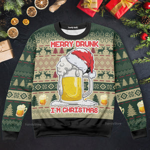 Merry Drunk Ugly Christmas Sweater For Men And Women