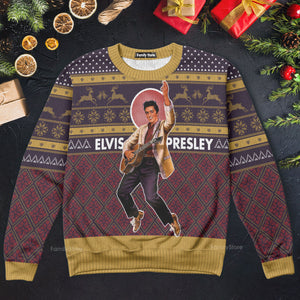 Elvis Guitar - Costumes Cosplay Ugly Christmas Sweater