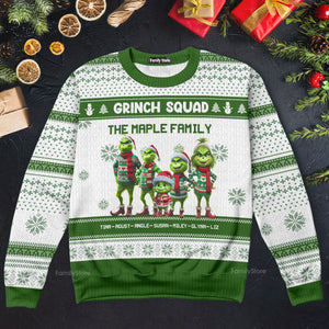 Grinch Squad - Personalized Green Monster Christmas Ugly Sweatshirt TM10 DN100