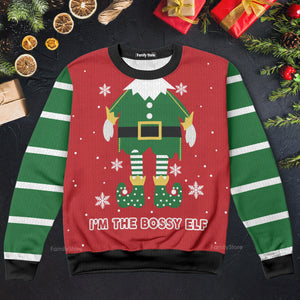 Bossy Elf Ugly Christmas Sweater For Men And Women