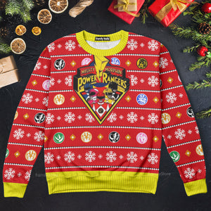 Mighty Morphin Power Rangers - Costume Ugly Christmas Sweater