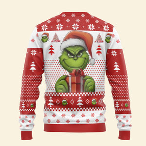 The Green Monster Art Gift Ugly Christmas Sweater Funny Christmas Gift DN100