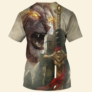 Jesus Lion With Sword - 3D Tshirt