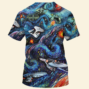 Star Trek Starry Night Fantaxy Ships Cool T-Shirt