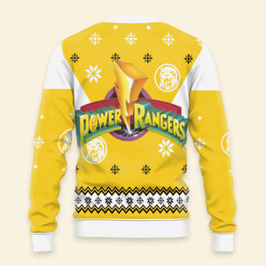 Mighty Morphin Power Rangers Yellow - Costume Cosplay Ugly Christmas Sweater