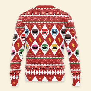 Red Mighty Morphin Power Rangers - Christmas Ugly Sweatshirt