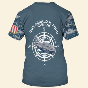 Veteran US Navy USS Gerald R. Ford (CVN-78) 3D T-Shirt