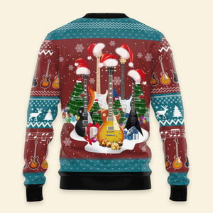 Guitar Ugly Christmas Sweater For Men And Women