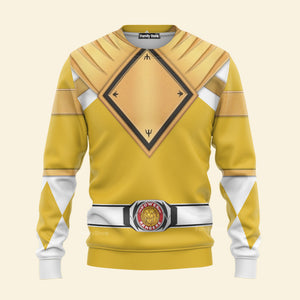 Yellow Ranger Dragon Shield Mighty Morphin Power Ranger- Hoodie Set, Sweatshirt, Sweatpants PRHS27