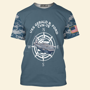 Veteran US Navy USS Gerald R. Ford (CVN-78) 3D T-Shirt