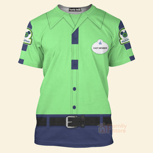 FamilyStore Photopass Cast Member Green Uniforms Disney Cast Member Costume - 3D TShirt