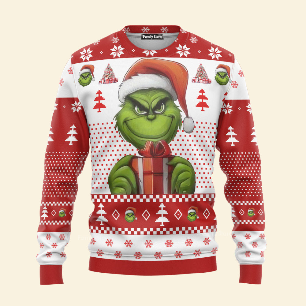 The Green Monster Art Gift Ugly Christmas Sweater Funny Christmas Gift DN100