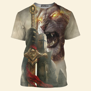 Jesus Lion With Sword - 3D Tshirt