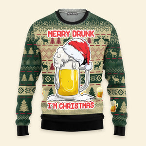 Merry Drunk Ugly Christmas Sweater For Men And Women