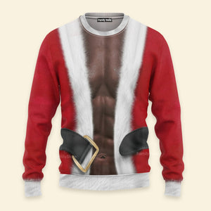 African Black Santa Christmas Ugly Sweatshirt - Gift for Dad, Grandpa, Husband