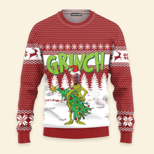 Custom Photo I'm Coming For Christmas - Gif For Friend Family Member - Personalized Ugly Sweatshirt NA94