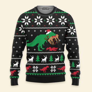 T-Rex Ugly Christmas Sweater For Men And Women