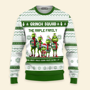 Grinch Squad - Personalized Green Monster Christmas Ugly Sweatshirt TM10 DN100