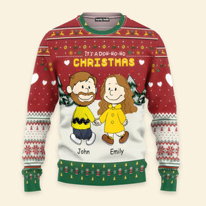 Peanuts It's A Doh-ho-ho Christmas - Personalized Ugly Sweatshirt - Gift For Couple, Husband Wife, Anniversary CL43