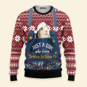 Just A Girl Who Loves Christmas And Guinea Pig Ugly Sweater