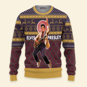 Elvis Guitar - Costumes Cosplay Ugly Christmas Sweater