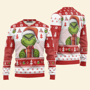 The Green Monster Art Gift Ugly Christmas Sweater Funny Christmas Gift DN100