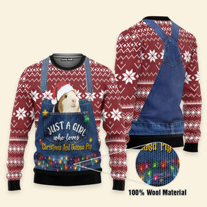 Just A Girl Who Loves Christmas And Guinea Pig Ugly Sweater