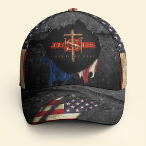 FamilyStore Jesus Saved My Life Hat American Flag - Classic Cap