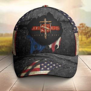 FamilyStore Jesus Saved My Life Hat American Flag - Classic Cap