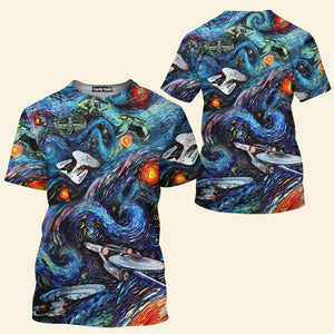 Star Trek Starry Night Fantaxy Ships Cool T-Shirt