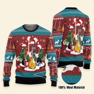 Guitar Ugly Christmas Sweater For Men And Women