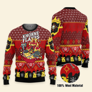 FamilyStore Warhammer Chaos Khorne Flakes Iconic - Ugly Christmas Sweater