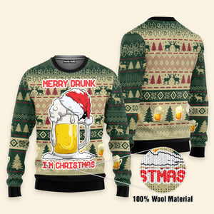 Merry Drunk Ugly Christmas Sweater For Men And Women