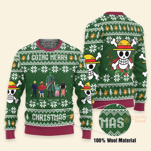 One Piece Family Green Pattern - Gift For Christmas - Personalized Ugly Sweater - CL11 NH96