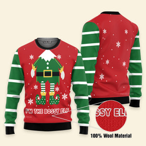 Bossy Elf Ugly Christmas Sweater For Men And Women