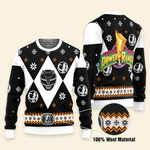 Mighty Morphin Power Rangers Black - Costume Cosplay Ugly Christmas Sweater