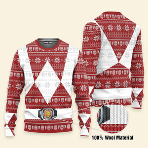 Red Mighty Morphin Power Ranger - Ugly Christmas Sweater