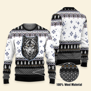 Awesome Wolf Ugly Christmas Sweater For Men And Women