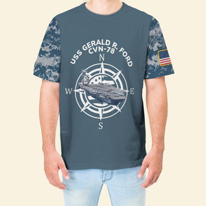 Veteran US Navy USS Gerald R. Ford (CVN-78) 3D T-Shirt