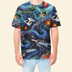 Star Trek Starry Night Fantaxy Ships Cool T-Shirt