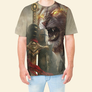 Jesus Lion With Sword - 3D Tshirt