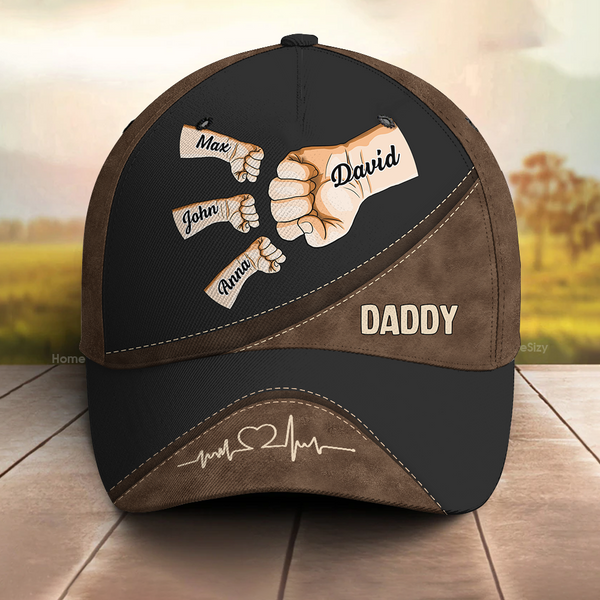 Fist Bump, Best Friends For Life Skin  - Personalized Classic Cap - Gift For Dad, Grandpa