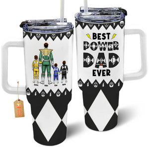 Power Of Dad Is The Most Powerful Thing - Gift For Dad - Personalized 40oz Tumbler Cup With Straw - CL21 NA94