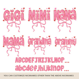 Gigi Nana And Kids Lovely Bow - Personalized Sweatshirt With Design On Sleeve - Meaningful Valentine Gifts For Grandma, Mom, Wife - NH96