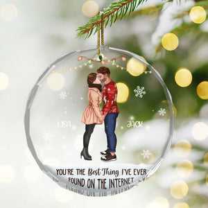 Kissing Couple Best Thing On The Internet - Gift for Couples, Wedding - Personalized Glass Ornament - CL30