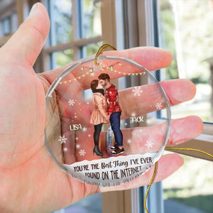 Kissing Couple Best Thing On The Internet - Gift for Couples, Wedding - Personalized Glass Ornament - CL30